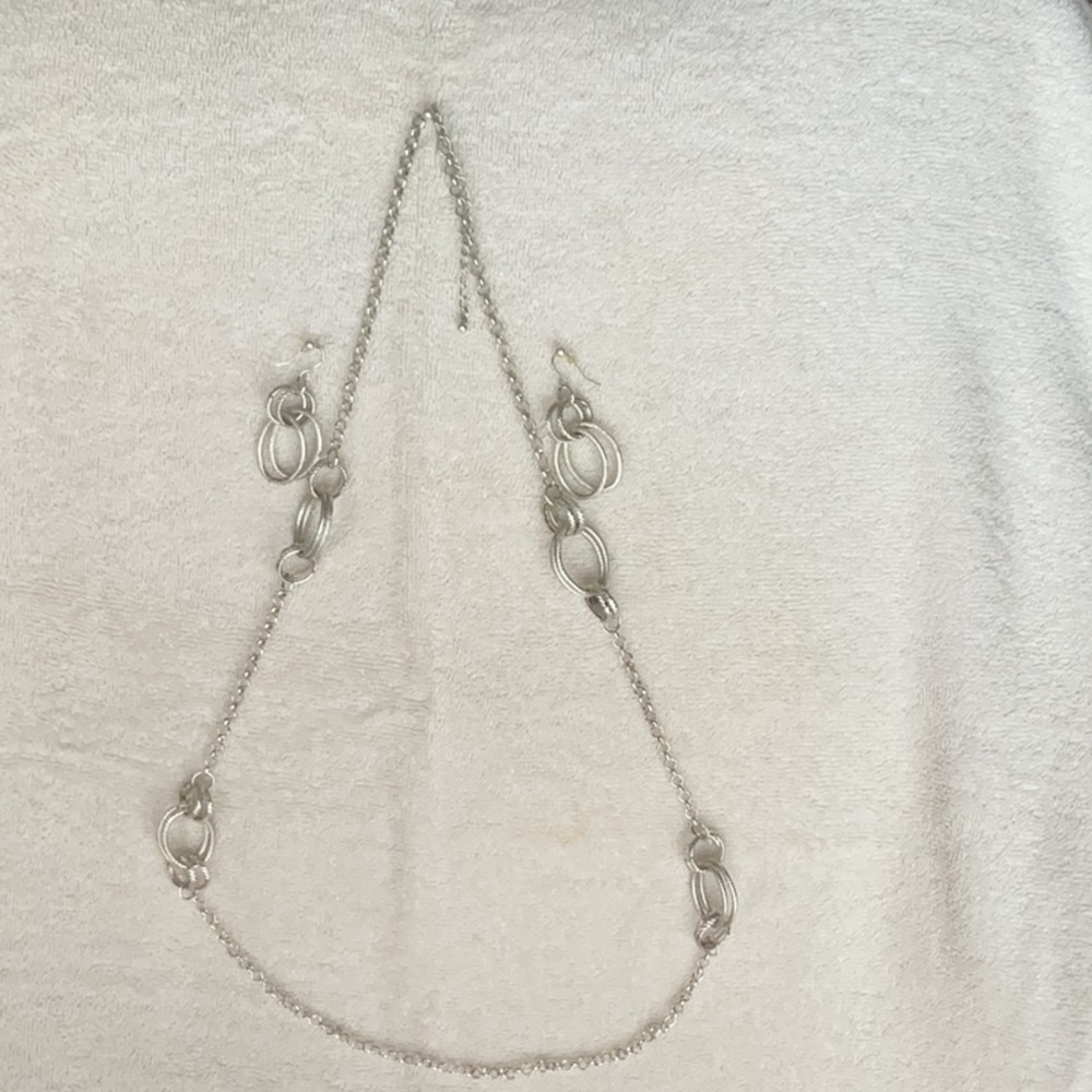 Silver Necklace and Earrings
